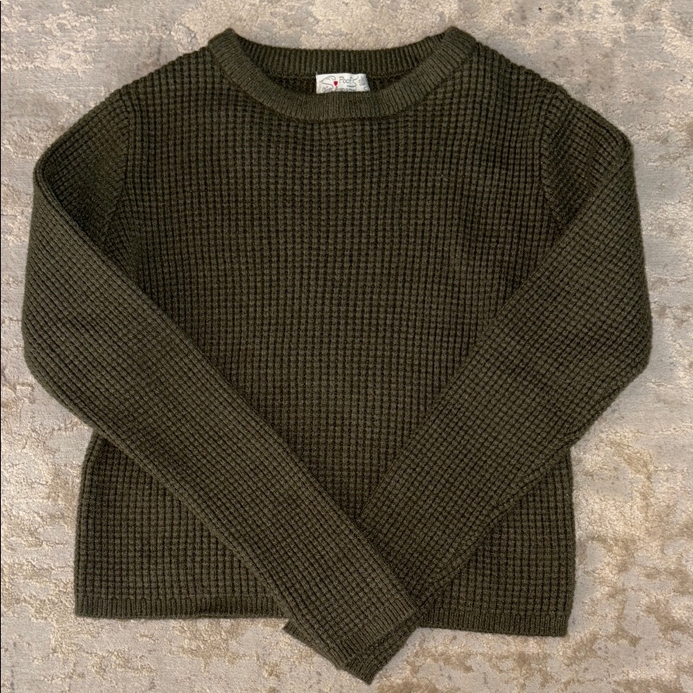 Proof apparel olive green sweater kids medium